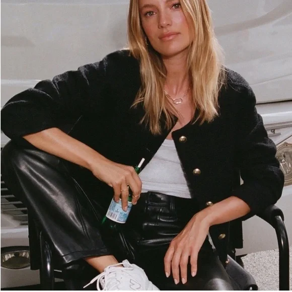 Abercrombie & Fitch Collarless Tweed Jacket - Picture 1 of 8